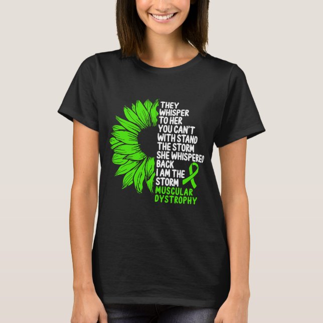 Muscular Dystrophy Awareness Green Ribbon Storm T-Shirt (Front)