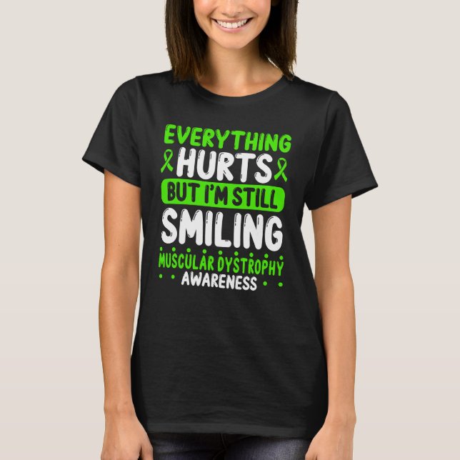 Muscular Dystrophy Awareness Green Ribbon Warrior T-Shirt (Front)