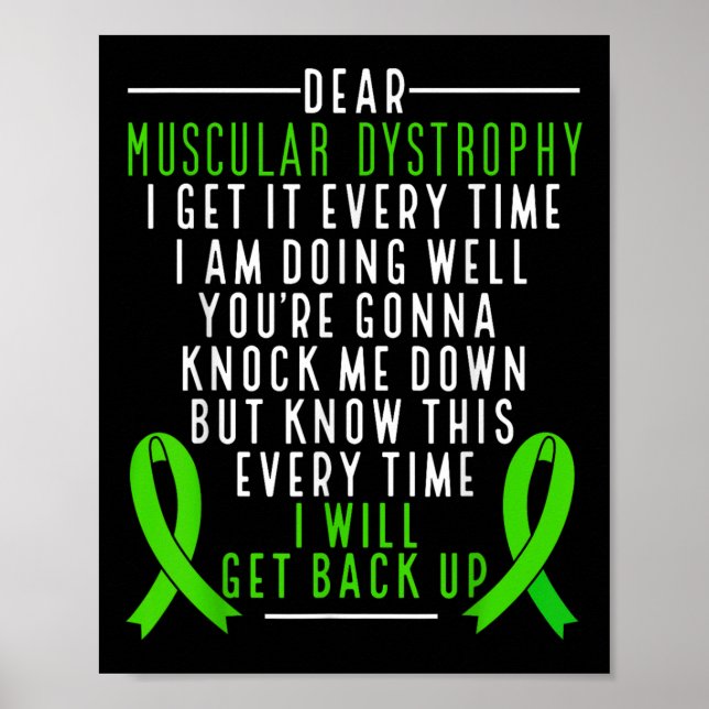 Muscular Dystrophy Awareness I Will Get Back Up Gr Poster (Front)