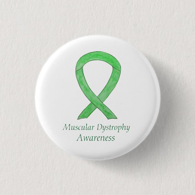 Muscular Dystrophy Awareness Lime Ribbon Pin (Front)