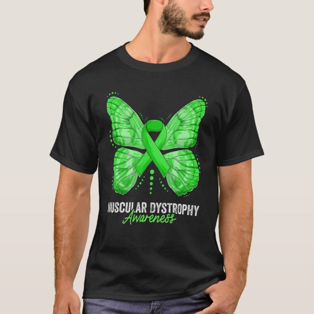 Muscular Dystrophy Awareness Month Gloves Green Ri T-Shirt (Front)