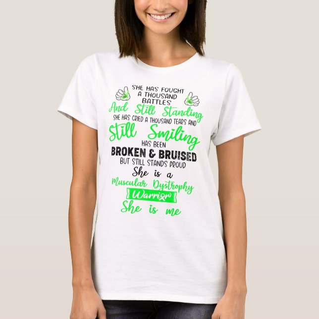 Muscular Dystrophy Awareness Ribbon Support Gifts T-Shirt (Front)