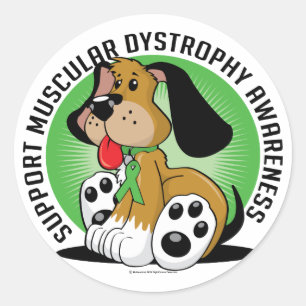 Muscular Dystrophy Dog Classic Round Sticker