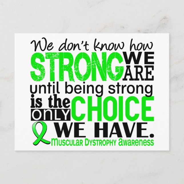 Muscular Dystrophy How Strong We Are Postcard (Front)