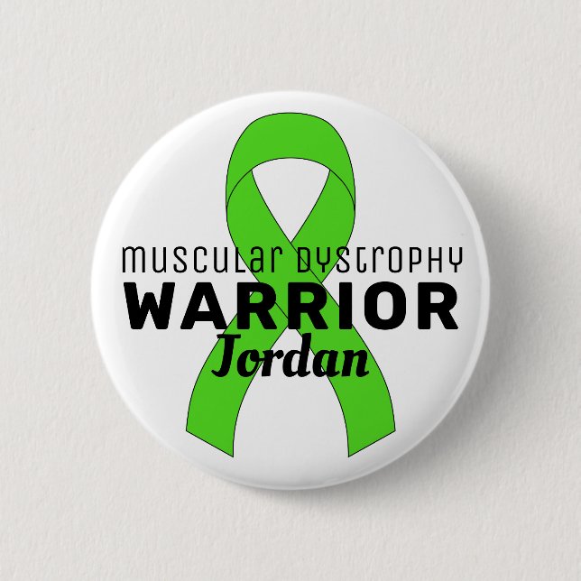 Muscular Dystrophy Ribbon White Button (Front)