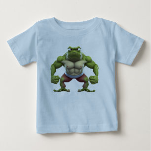 Muscular Frog, Strong Muscular Bodybuilding Frog Baby T-Shirt