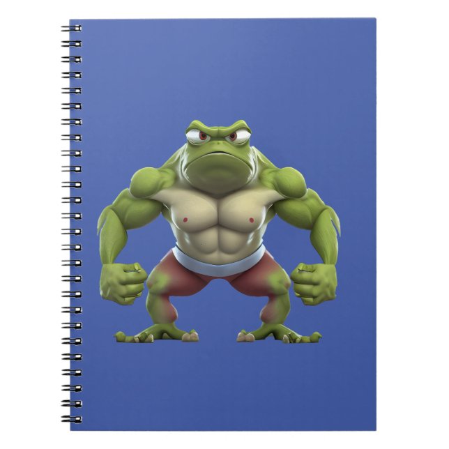 Muscular Frog, Strong Muscular Bodybuilding Frog Notebook (Front)