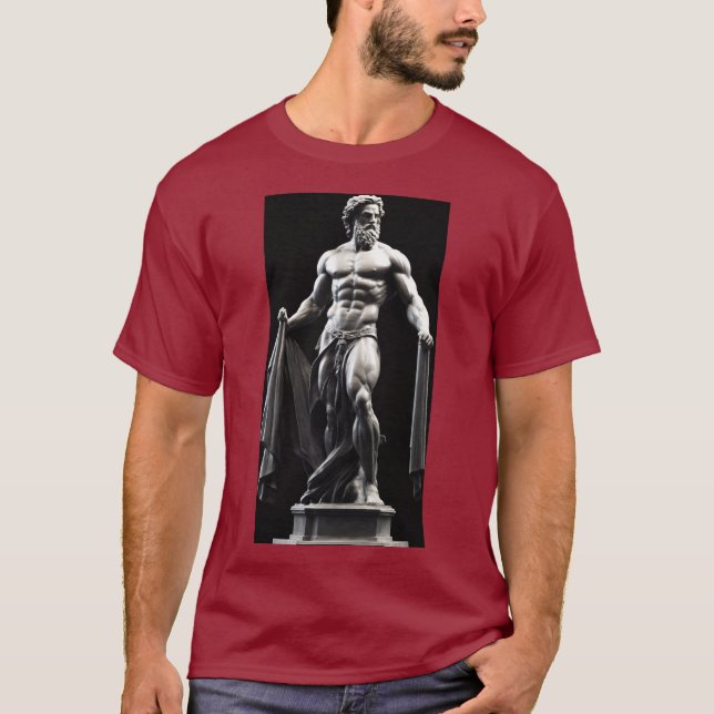 Muscular Greek God Statue T-Shirt. T-Shirt (Front)
