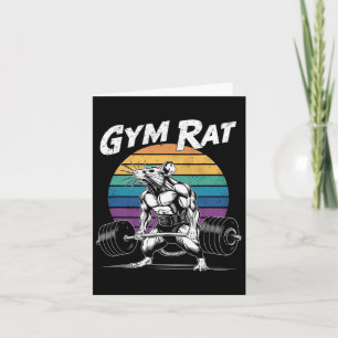 Muscular Gym Rat Weightlifting Bodybuilding Workou Card