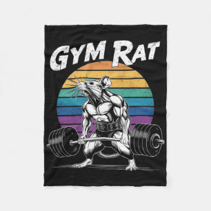 Muscular Gym Rat Weightlifting Bodybuilding Workou Fleece Blanket