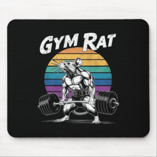 Muscular Gym Rat Weightlifting Bodybuilding Workou Mouse Pad