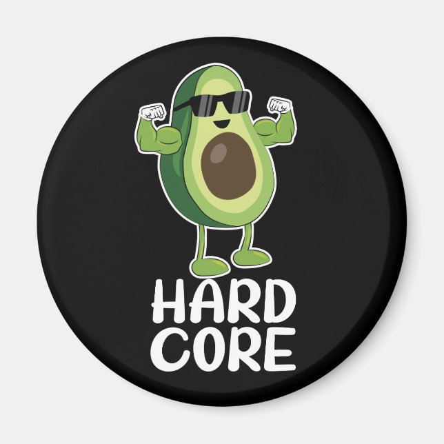 Muscular Hardcore Avocado Funny Magnet (Front)