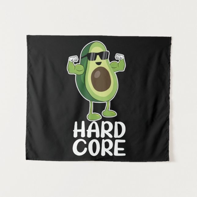 Muscular Hardcore Avocado Funny Tapestry (Front (Horizontal))