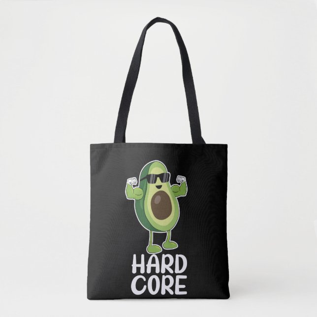 Muscular Hardcore Avocado Funny Tote Bag (Front)