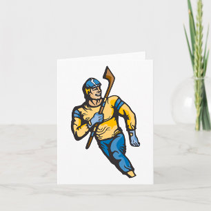 Muscular Hockey Player Card