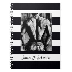 Muscular Male Back In Tight Jeans Original Art Notebook