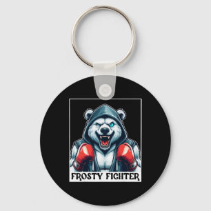 Muscular One -eyed Frosty Fighter Boxing Gloves Ei Key Ring