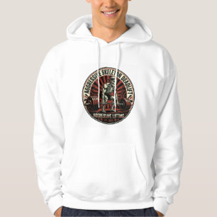 Muscular Skeleton Deadlift   Aggressive Powerlifti Hoodie
