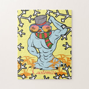 Muscular Snowman Tropical Vacation Thunder_Cove Jigsaw Puzzle