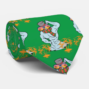 Muscular Snowman Tropical Vacation Thunder_Cove Tie