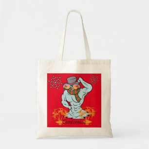 Muscular Snowman Tropical Vacation Thunder_Cove Tote Bag