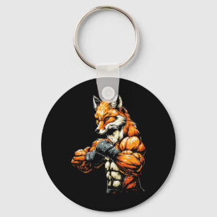 Muscular Tough-looking Fox Boxing Fox Boxing Key Ring