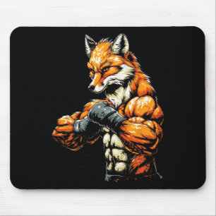 Muscular Tough-looking Fox Boxing Fox Boxing  Mouse Pad