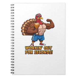 Muscular Turkey Gym Champion Funny Thanksgiving Cl Notebook