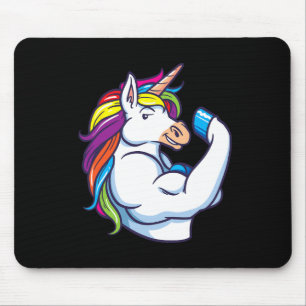 Muscular Unicorn - Funny Magical Fitness Bodybuild Mouse Pad