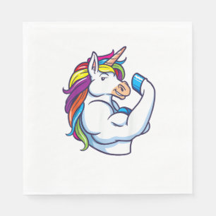 Muscular Unicorn - Funny Magical Fitness Bodybuild Napkin