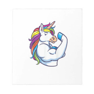 Muscular Unicorn - Funny Magical Fitness Bodybuild Notepad