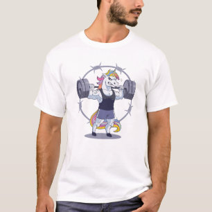 Muscular Unicorn Gym , Unicorn Weightlifting T-Shirt