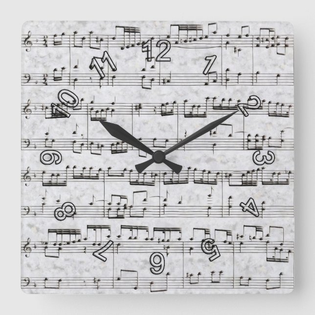 Muscy Square Wall Clock (Front)