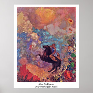 Muse On Pegasus By Bertrand-Jean Redon Poster