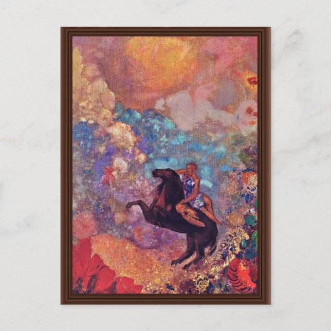 Muse On Pegasus By Redon Odilon (Best Quality) Postcard (Front)