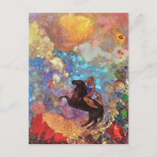 Muse on Pegasus Greek Mythology Vintage Painting Postcard