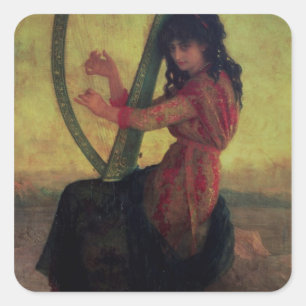 Muse Playing the Harp Square Sticker