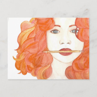 Muse Red-Haired Girl Postcard Artist