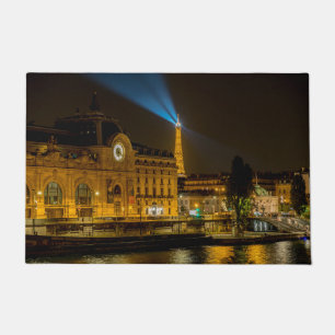 Musée d'Orsay in Paris at night Doormat