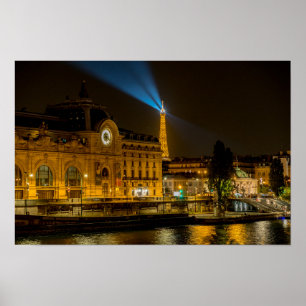 Musée d'Orsay in Paris at night Poster