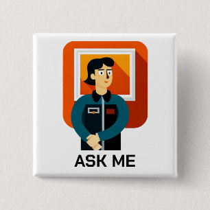 Museum Ask Me Docent Button