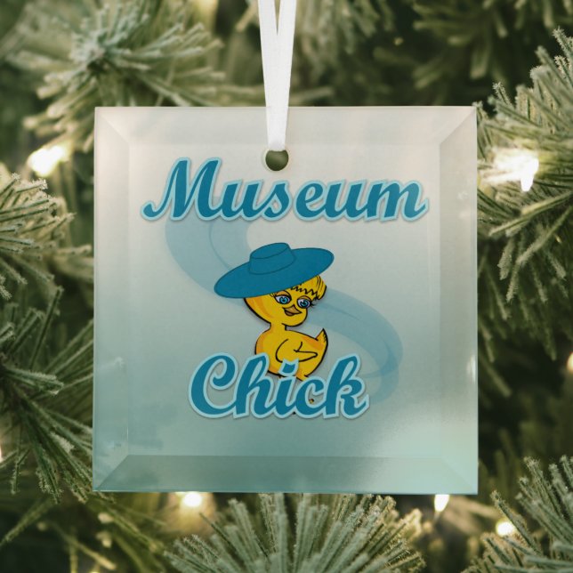Museum Chick #3 Glass Tree Decoration (Insitu)