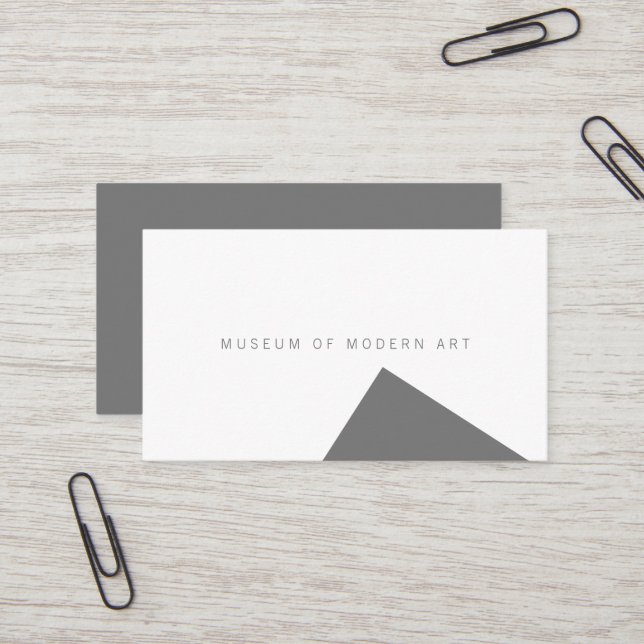 Museum Minimal Angle Front and Solid Back Business Business Card (Front/Back In Situ)