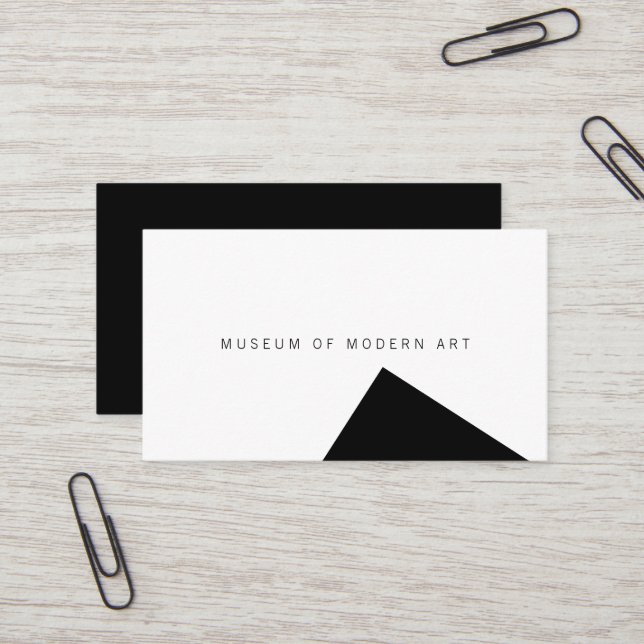 Museum Minimal Angle Front and Solid Back Business Card (Front/Back In Situ)