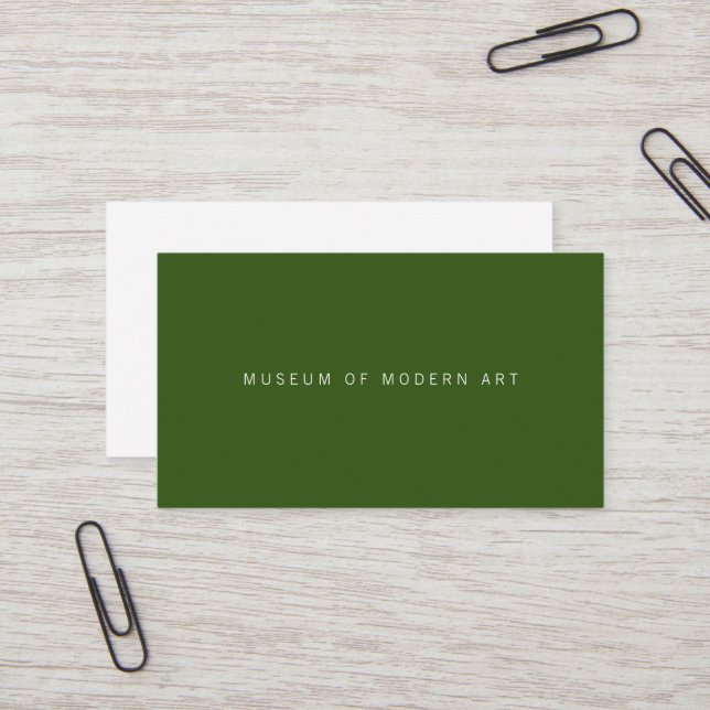 Museum Minimal Centre Front and Back Two Business  Business Card (Front/Back In Situ)