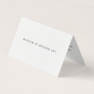 Museum Minimal Centre Front and Back Two Business Card
