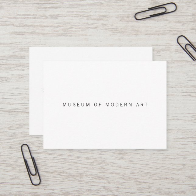 Museum Minimal Centre Front and Back Two Business Card (Front/Back In Situ)