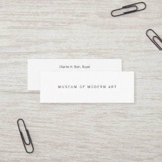 Museum Minimal Centre Front and Back Two Business Mini Business Card