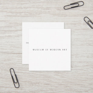 Museum Minimal Centre Front and Back Two Business  Square Business Card