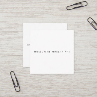Museum Minimal Centre Front and Back Two Business Square Business Card